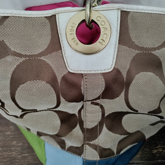 COACH signature multi-stripe hobo bag - Picture 6 of 12